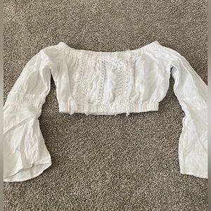Bohemian bell sleeves cropped top